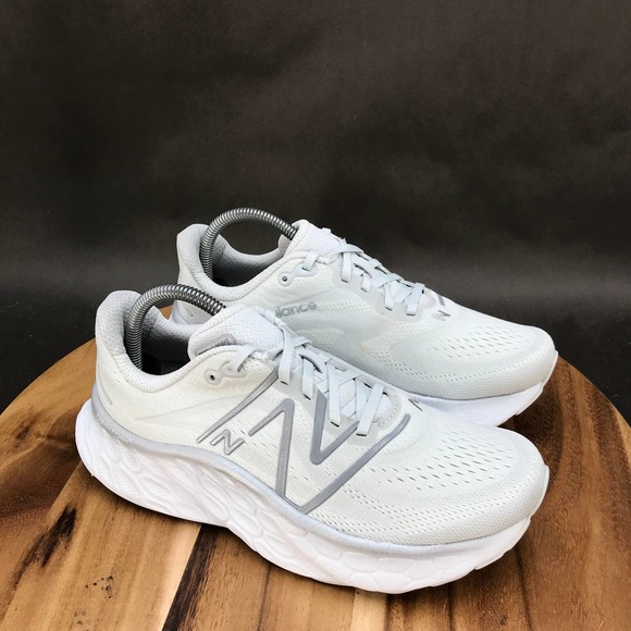 New Balance Shoes - New Balance Fresh Foam X More v4 White Running Shoes Low Top Lace Up Womens 9 D